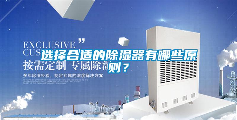 選擇合適的除濕器有哪些原則？