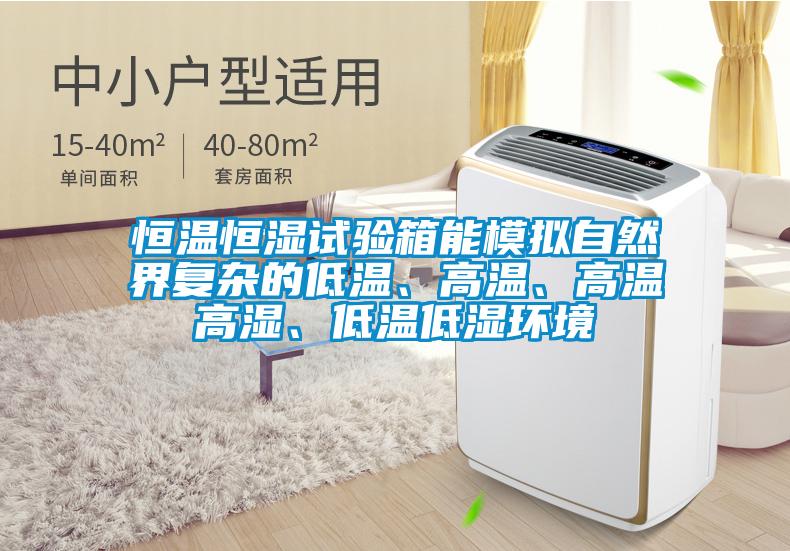 恒溫恒濕試驗箱能模擬自然界復雜的低溫、高溫、高溫高濕、低溫低濕環(huán)境