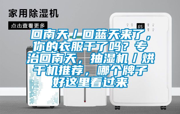 回南天／回藍天來了，你的衣服干了嗎？專治回南天，抽濕機／烘干機推薦，哪個牌子好這里看過來